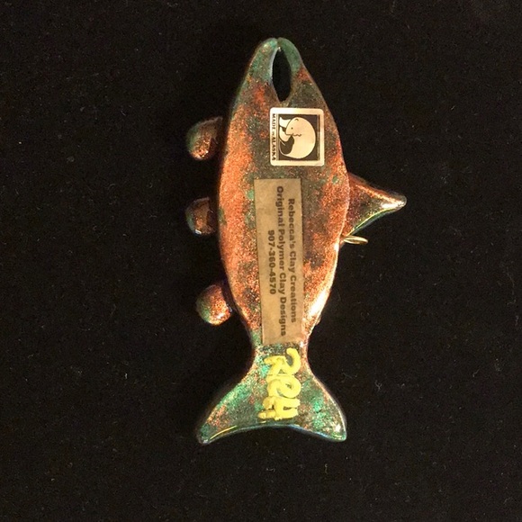 Red Salmon Fish Ornament - Picture 2 of 2